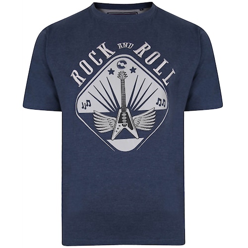 KAM Rock and Roll Print T-Shirt Blau